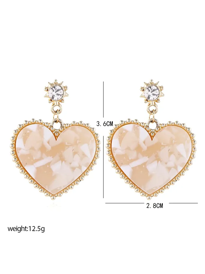 Yellow Chimes Yellow Chimes Earrings for Women and Girls Golden Drop Earrings for Women Valentine Special Gold Plated Love Heart Drop Earrings Birthday Gift for girls and women Anniversary Gift for Wife Earrings