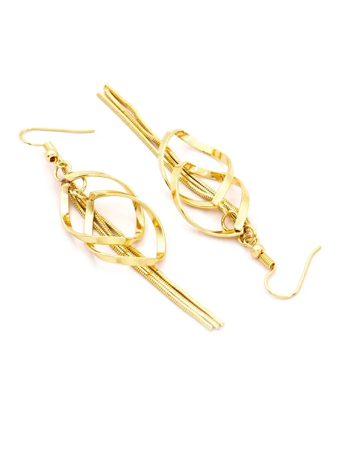 Yellow Chimes Yellow Chimes Earrings for Women and Girls Pearl Dangler Gold Toned Spiral Designed Long Danglers Earrings Birthday Gift for girls and women Anniversary Gift for Wife Necklaces