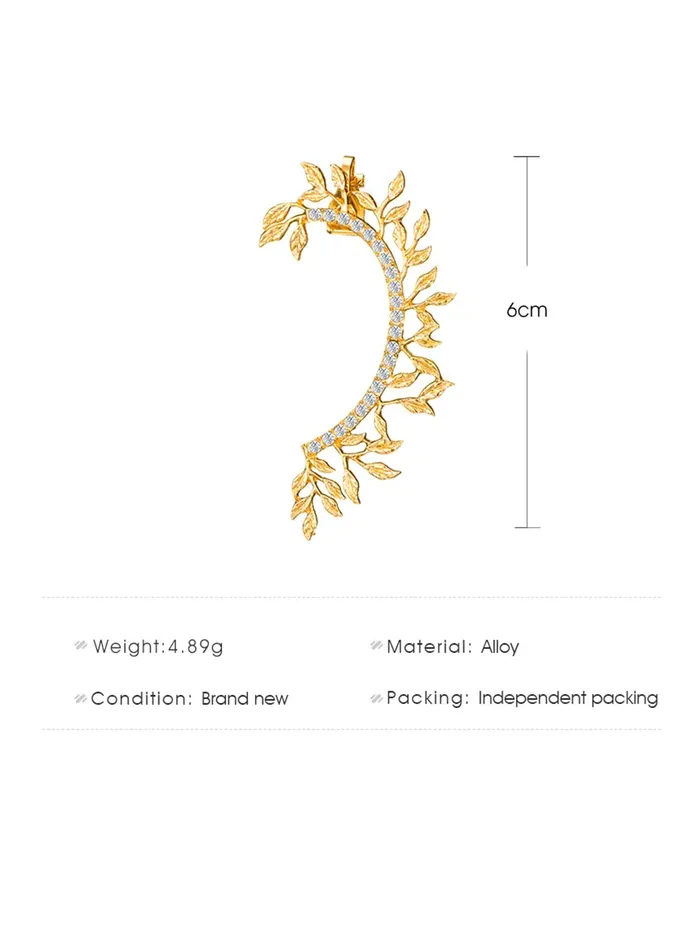 Yellow Chimes Yellow Chimes Earrings for Women Girls Fashion Gold Ear Cuff Gold Plated Leafy Shaped Single Clip On Ear Cuff Western Ear Cuffs Earrings Birthday Gift for Girls and Women Necklaces