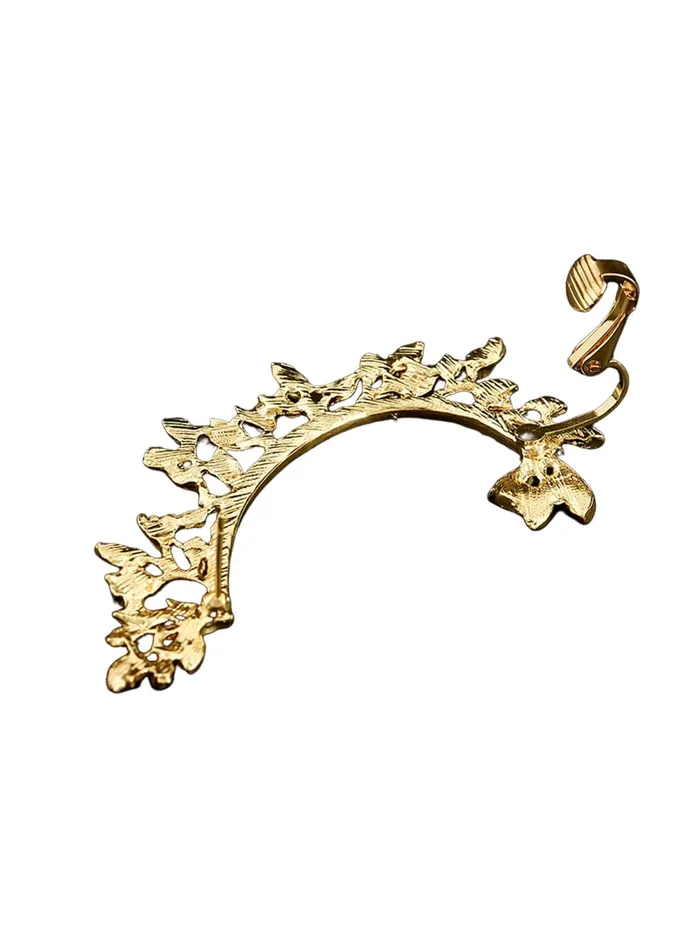 Yellow Chimes Yellow Chimes Earrings for Women Girls Fashion Gold Ear Cuff Gold Plated Leafy Shaped Single Clip On Ear Cuff Western Ear Cuffs Earrings Birthday Gift for Girls and Women Necklaces