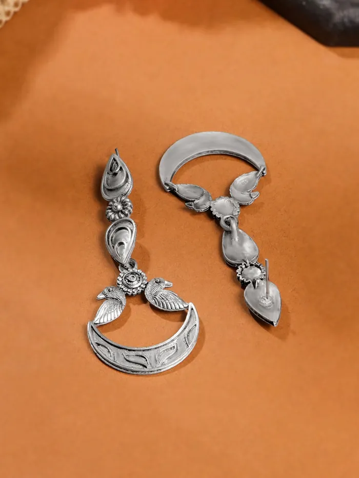Yellow Chimes Yellow Chimes Earrings for Women Girls Silver Oxidised Long Dangler Earrings Traditional Silver Oxidised Plated Danglers Earrings Eternal Elegance Birthday Anniversary Gift For Girls Women Earrings