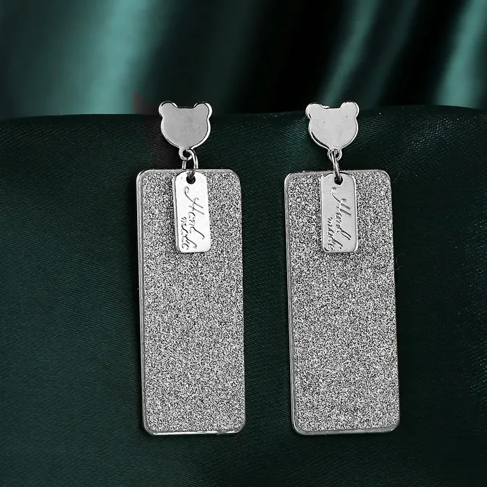 Yellow Chimes Yellow Chimes Earrings For Women Silver Toned Geometrical shaped Chic Drop Dangler Earrings For Women and Girls Necklaces