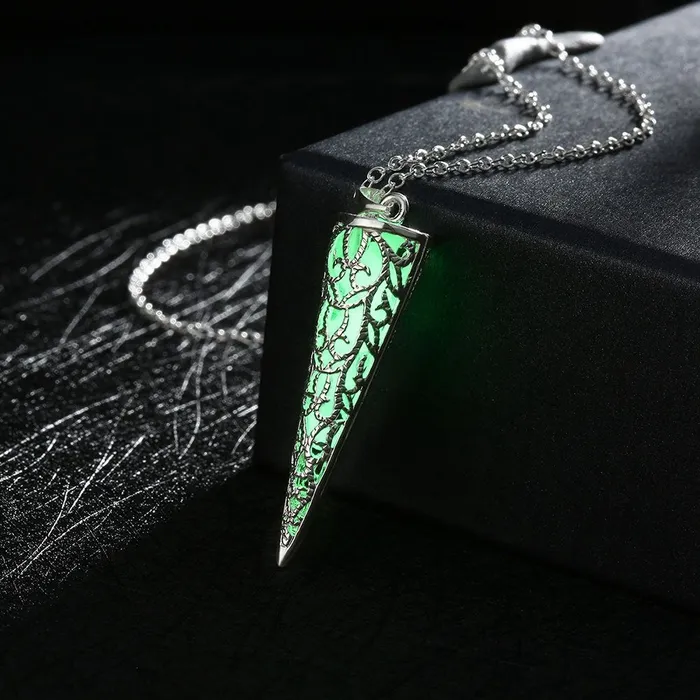 Yellow Chimes YELLOW CHIMES GlowinTheDark Cone Style 925 Silver Plated Hallmarked Pendant for Girls and Women Rings