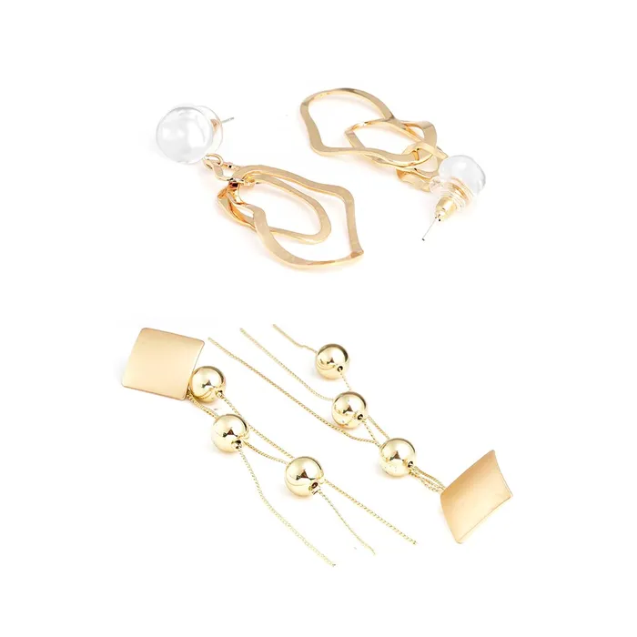 Yellow Chimes Yellow Chimes Latest Collection Silver Gold Plated Design Hoop Stud Earrings for Women and Girls Dangler Design Necklaces