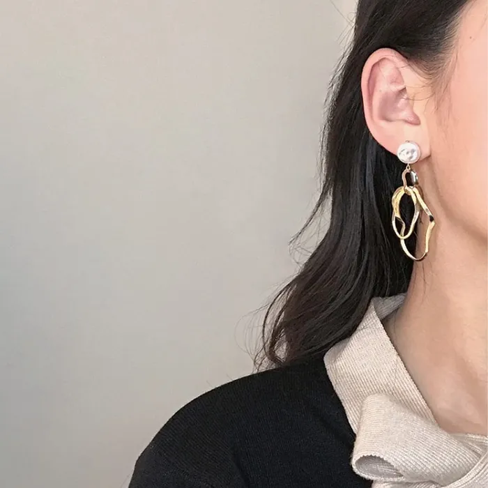 Yellow Chimes Yellow Chimes Latest Collection Silver Gold Plated Design Hoop Stud Earrings for Women and Girls Dangler Design Necklaces