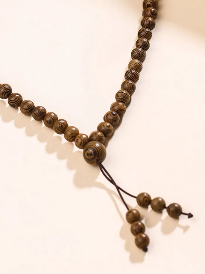 Yellow Chimes Yellow Chimes Neck Chain For Men Wooden Beads Mala Necklace for Men Fashion Adjustable Neck Chains for Boys Accessories for Men Birthday Gift for Men and Boys Anniversary Gift for Husband Earrings
