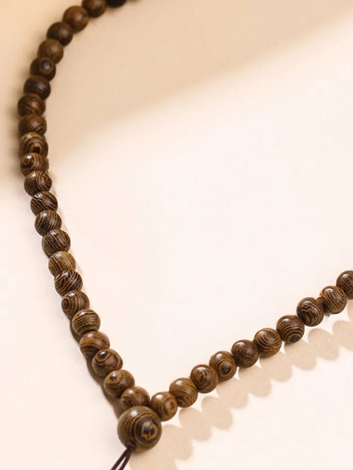 Yellow Chimes Yellow Chimes Neck Chain For Men Wooden Beads Mala Necklace for Men Fashion Adjustable Neck Chains for Boys Accessories for Men Birthday Gift for Men and Boys Anniversary Gift for Husband Earrings