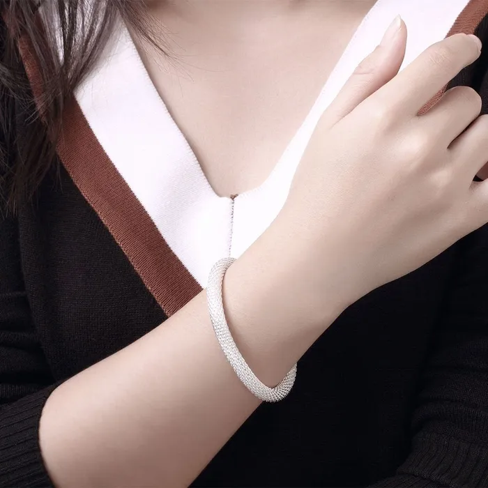 Yellow Chimes Yellow Chimes Smart Casual Twisting Sparkle Leaf Silver Plated Kadaa Bracelets for Women and Girls Cuff Bracelets