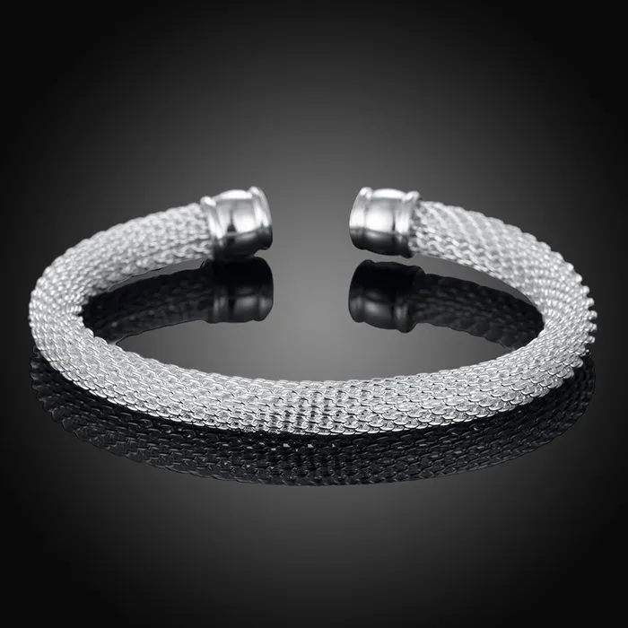 Yellow Chimes Yellow Chimes Smart Casual Twisting Sparkle Leaf Silver Plated Kadaa Bracelets for Women and Girls Cuff Bracelets