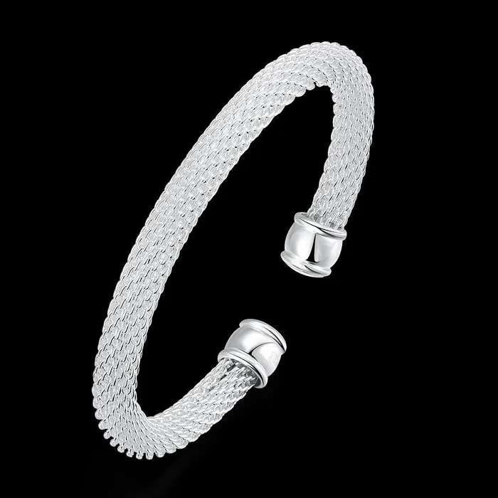Yellow Chimes Yellow Chimes Smart Casual Twisting Sparkle Leaf Silver Plated Kadaa Bracelets for Women and Girls Cuff Bracelets