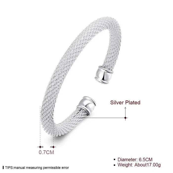 Yellow Chimes Yellow Chimes Smart Casual Twisting Sparkle Leaf Silver Plated Kadaa Bracelets for Women and Girls Cuff Bracelets