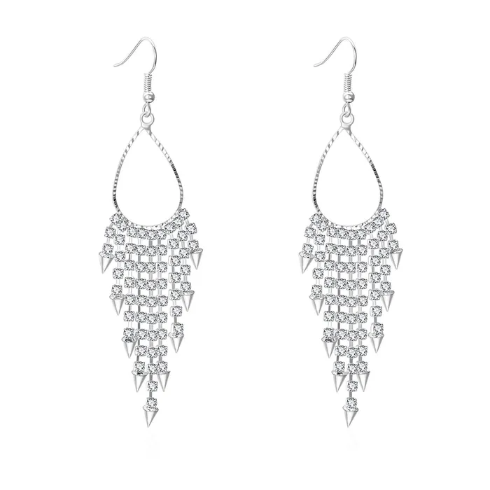 Yellow Chimes Yellow Chimes Sparkling Beauty Silver Chandelier Earring for Women Girls Necklaces Yellow Chimes Yellow Chimes Sparkling Beauty Silver Chandelier Earring for Women Girls Necklaces