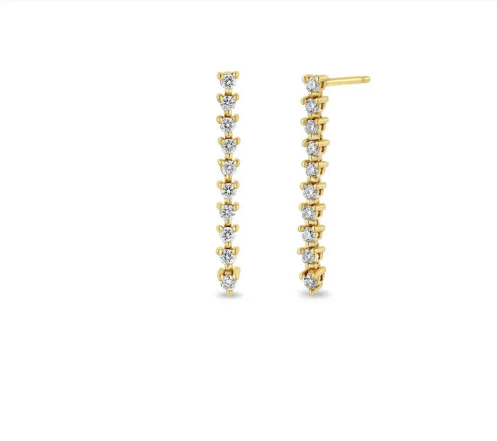 Zo Chicco Earrings 14K DIAMOND TENNIS DROP EARRINGS