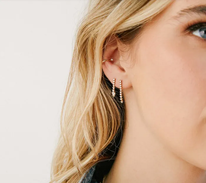 Zo Chicco Earrings 14K DIAMOND TENNIS DROP EARRINGS Zo Chicco Earrings 14K DIAMOND TENNIS DROP EARRINGS